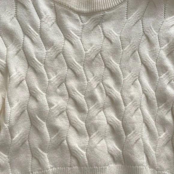Pink Rose Cream Cable Knit Sweater - Picture 4 of 4